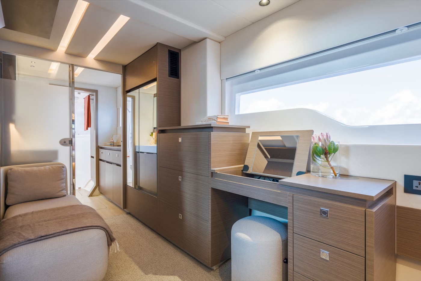 53PC suite vanity desk and storage cabinetry
