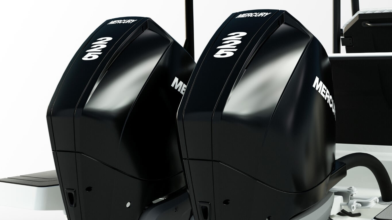 Navan T30 双 Mercury 舷外机特写
