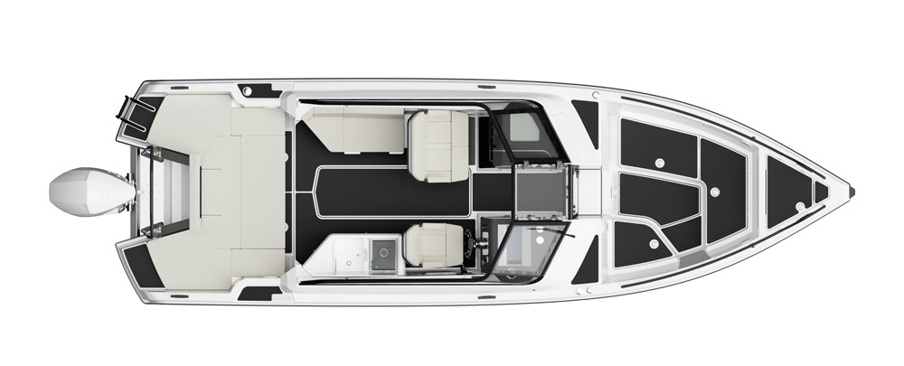 DSCVR 9 T-Top deck layout, top view